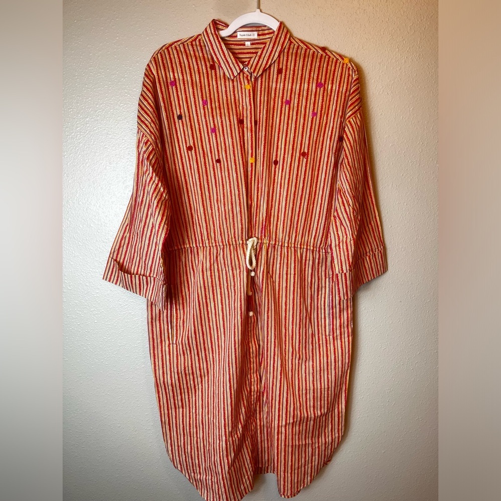 Poupette St. Barth Red Striped Mini Dress Small Size L